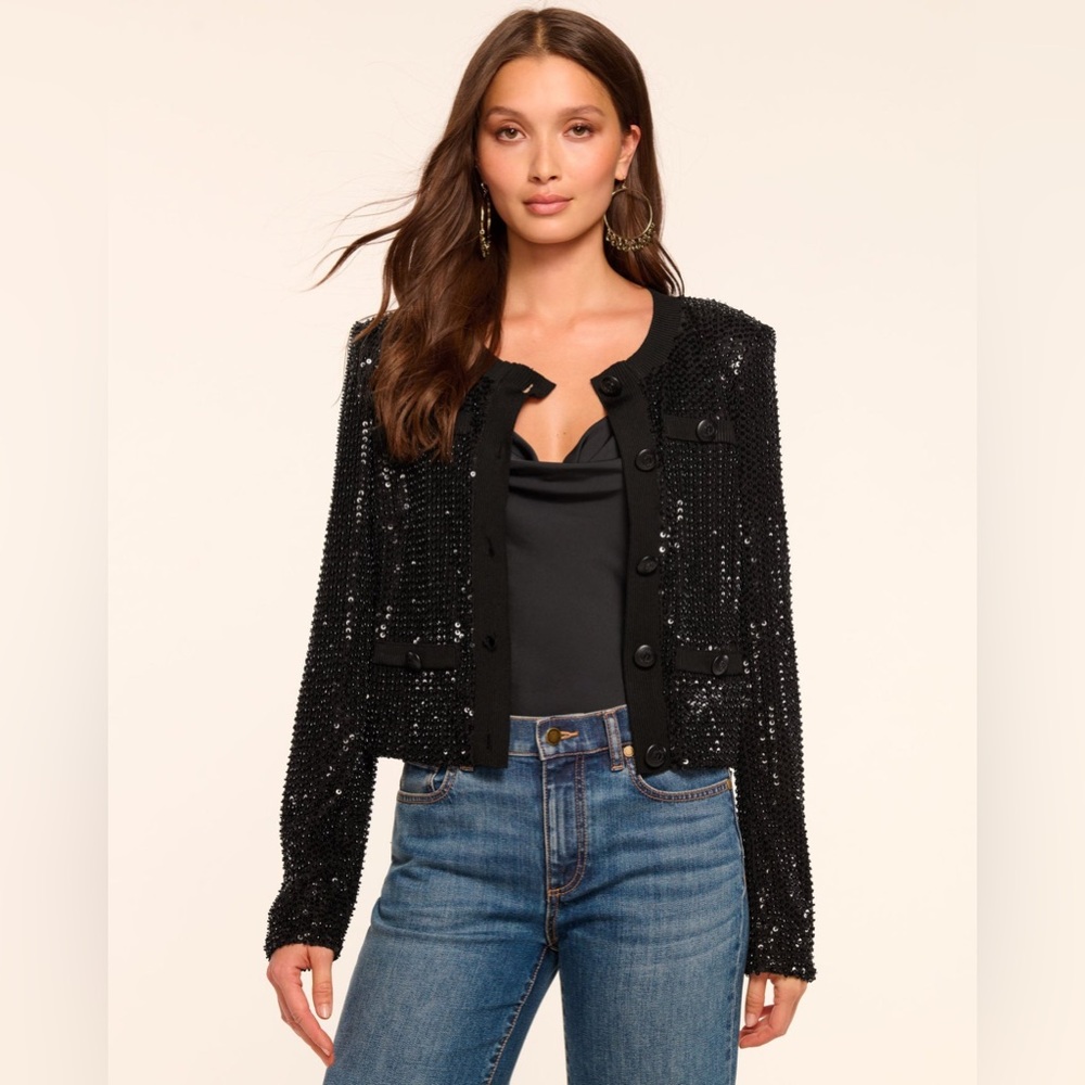 Ramy Brook Black Sequin Blazer